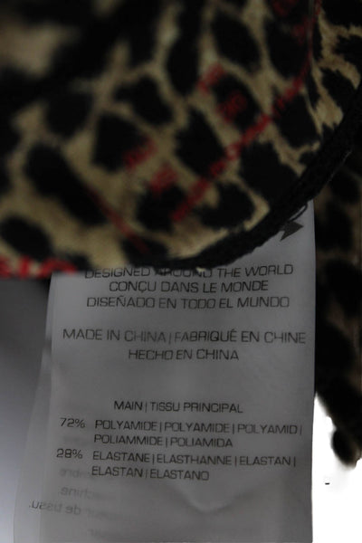 The Upside Women Ankle Jogger Leggings Beige Animal Print Polyamide Size 4