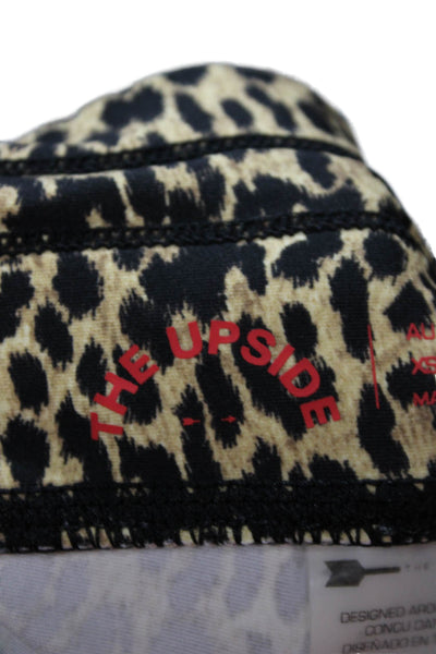 The Upside Women Ankle Jogger Leggings Beige Animal Print Polyamide Size 4
