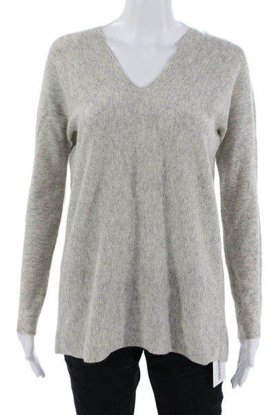 Vince Women Gray Cashmere V-Neck Pullover Sweater Long Sleeve Size XS