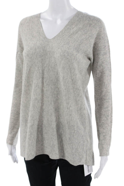 Vince Women Gray Cashmere V-Neck Pullover Sweater Long Sleeve Size XS