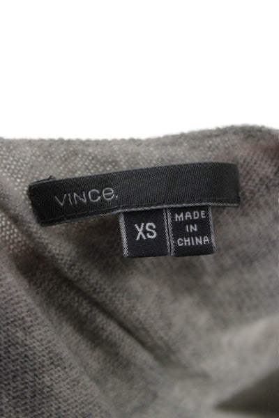 Vince Women Gray Cashmere V-Neck Pullover Sweater Long Sleeve Size XS
