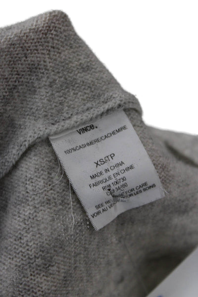 Vince Women Gray Cashmere V-Neck Pullover Sweater Long Sleeve Size XS