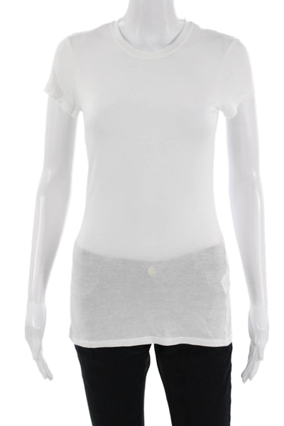 Vince Women Jersey T-Shirt White Crew Neck Short Sleeve Pima Modal Size XS