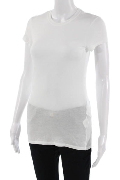 Vince Women Jersey T-Shirt White Crew Neck Short Sleeve Pima Modal Size XS
