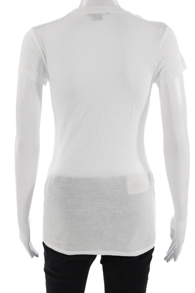 Vince Women Jersey T-Shirt White Crew Neck Short Sleeve Pima Modal Size XS