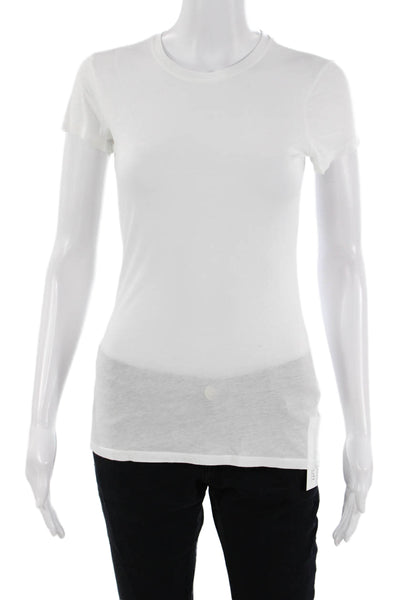 Vince Women White Basic Crew Neck Short Sleeve T Shirt Size XS