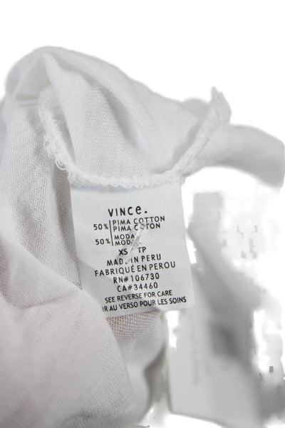 Vince Women White Basic Crew Neck Short Sleeve T Shirt Size XS