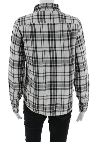 CP Shades Womens Black Plaid Cotton Collared Long Sleeve Button-Up Size XS
