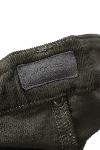 Mother Womens Brown Ankle Cropped Pants Button Closure Size 25