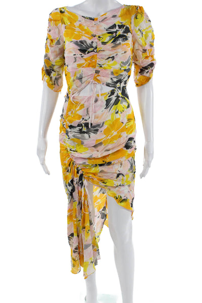 Alice McCall Women Black Silk Bodycon Dress 3/4 Sleeve Full Length Size 4