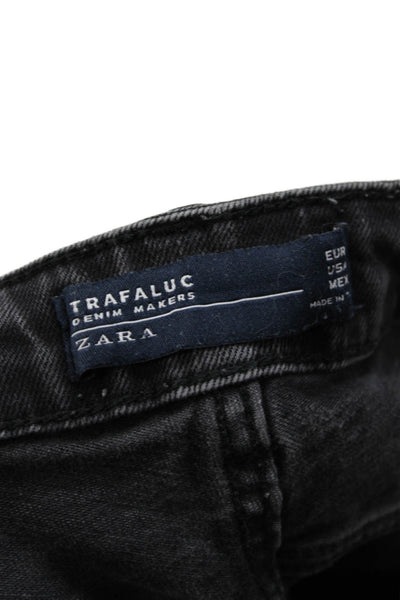 Zara Trafaluc Womens High Rise Cropped Skinny Ankle Jeans Dark Gray Size 4