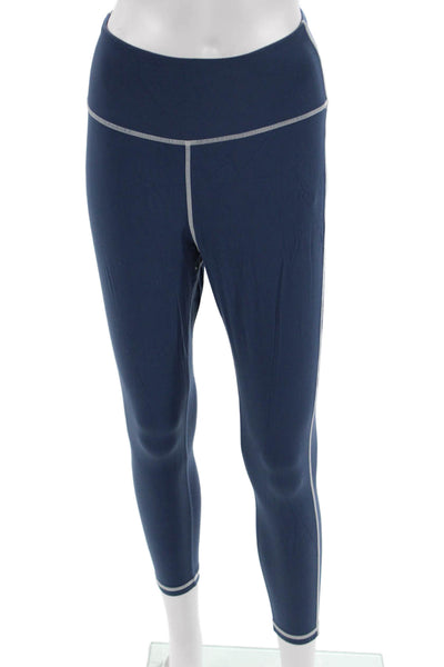 We Wore What Womens Dark Blue Ankle Leggings Nylon Spandex Size L
