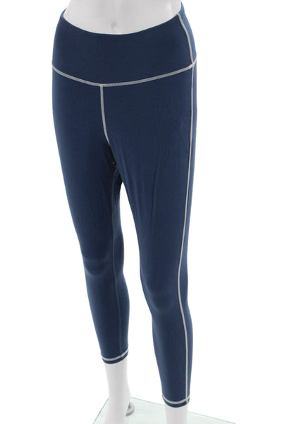 We Wore What Womens Dark Blue Ankle Leggings Nylon Spandex Size L