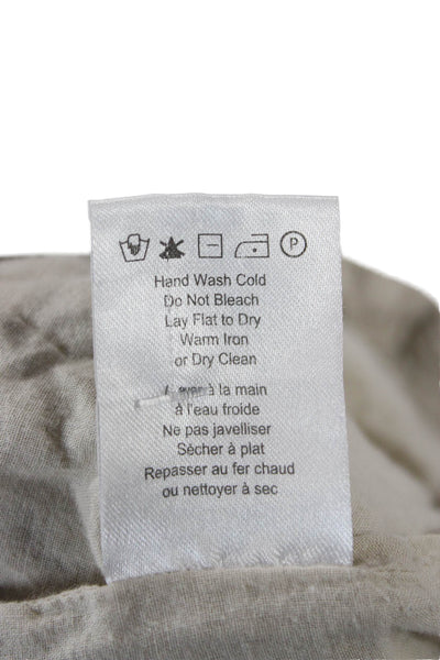 Heartloom Women Cropped Paperbag Beige Rayon Linen Drawstring Pants Size S