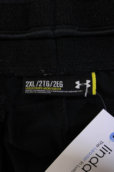 Under Armour Mens Black Sweatpants Zip Polyester Inseam 31 Size 2XL