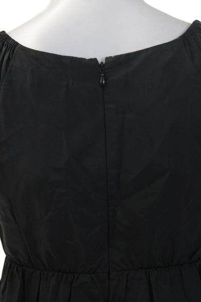 Staud Womens Trapeze Swing Black V Neck Knee Length Short Sleeve Dress Size S