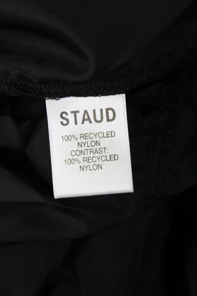 Staud Womens Trapeze Swing Black V Neck Knee Length Short Sleeve Dress Size S