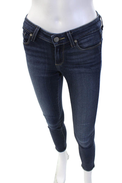 Paige Women Ankle Skinny Jeans Dark Blue High Rise Size 25