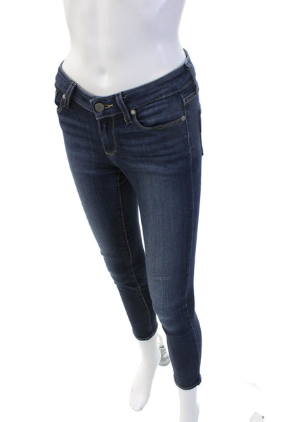 Paige Women Ankle Skinny Jeans Dark Blue High Rise Size 25