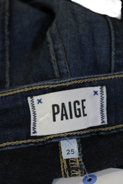 Paige Women Ankle Skinny Jeans Dark Blue High Rise Size 25