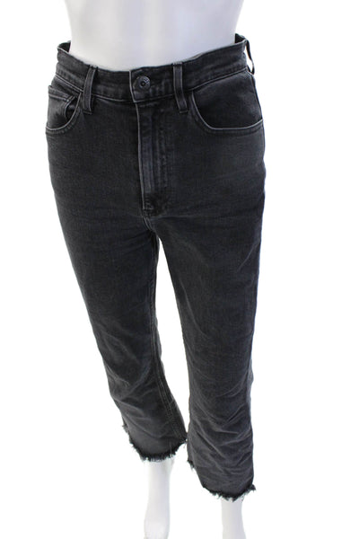 3x1 NYC Womens Cropped Straight Jeans Dark Gray Size 26