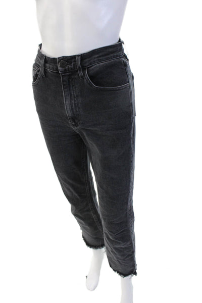 3x1 NYC Womens Cropped Straight Jeans Dark Gray Size 26