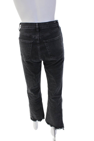 3x1 NYC Womens Cropped Straight Jeans Dark Gray Size 26
