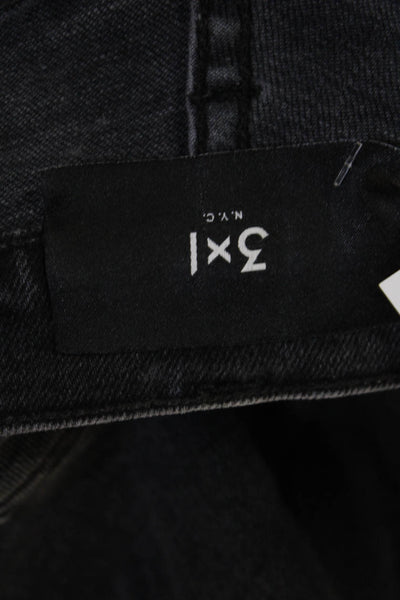 3x1 NYC Womens Cropped Straight Jeans Dark Gray Size 26