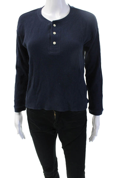 Everlane Womens Button-Up Dark Blue Organic Cotton Long Sleeve Size XS