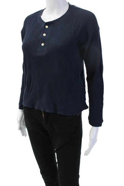 Everlane Womens Button-Up Dark Blue Organic Cotton Long Sleeve Size XS