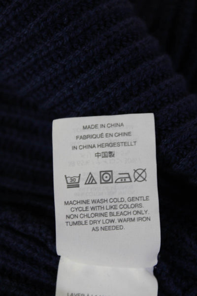 J Crew Women Pullover Sweater Dark Blue Sleeveless Crew Neck Size M