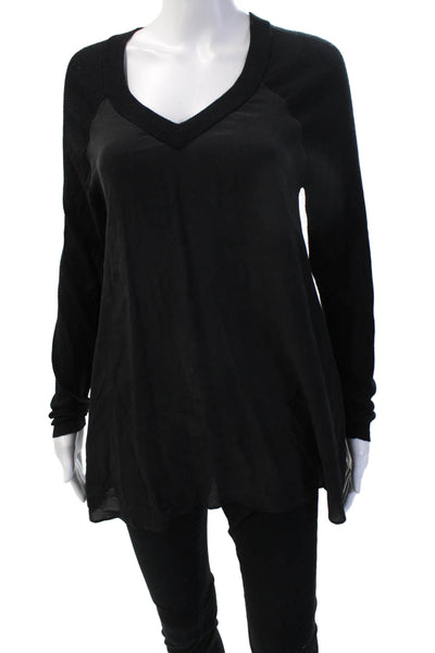 Zimmermann Women Pullover V Neck 100% Wool Black Long Sleeve Size 1