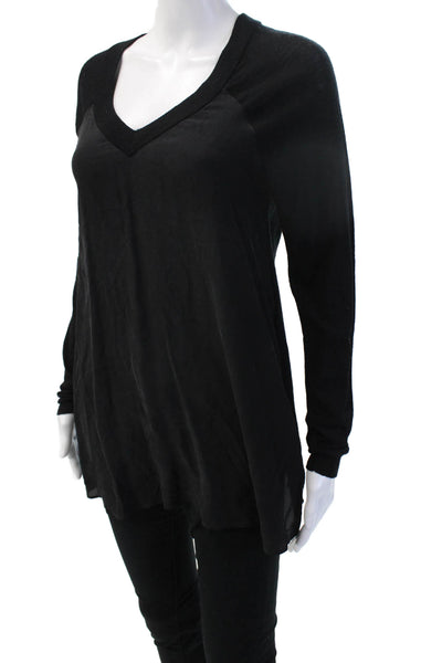 Zimmermann Women Pullover V Neck 100% Wool Black Long Sleeve Size 1