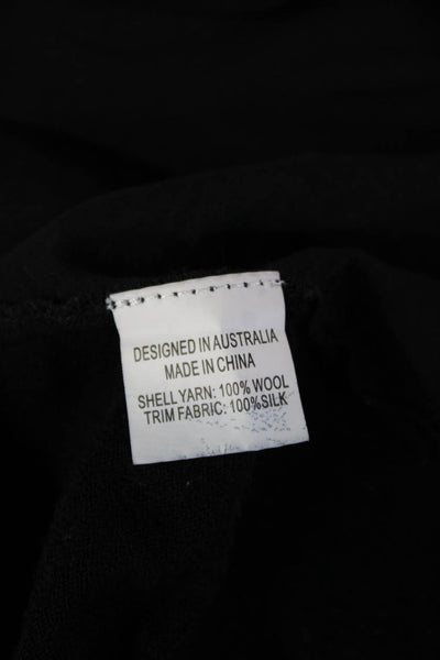 Zimmermann Women Pullover V Neck 100% Wool Black Long Sleeve Size 1