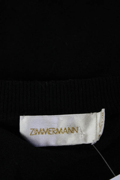 Zimmermann Women Pullover V Neck 100% Wool Black Long Sleeve Size 1
