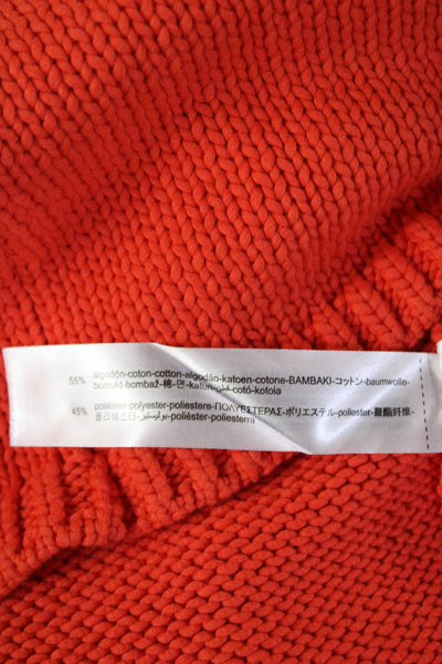 Zara Womens Basic Sleeveless Crew Neck Solid Orange Tank Size S