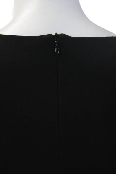 David Meister Women Sheath Dress Black 3/4 Sleeve Mid Calf Size 2