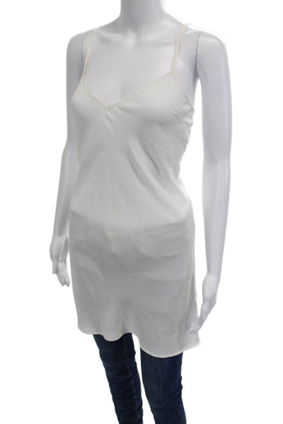 Reiss Womens Slip Dress White V-Neck Sleeveless Polyester Size 8