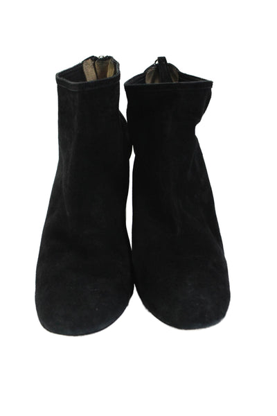 Aquazzura Womens Suede Zip Up Ankle Boots Black Size 39 9