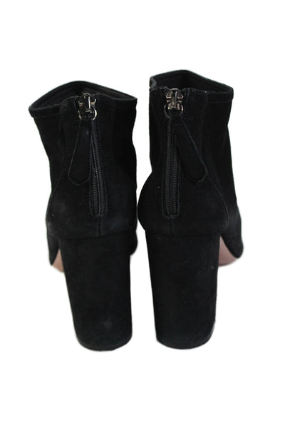 Aquazzura Womens Suede Zip Up Ankle Boots Black Size 39 9