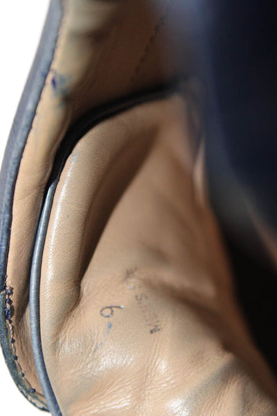 Tods Mens Leather Lace Up Sneakers Navy Blue Size 9