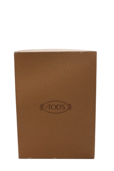 Tods Mens Leather Lace Up Sneakers Navy Blue Size 9