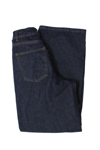 Aligne Womens Dark Blue High Rise Mom Jeans Organic Cotton Size 24