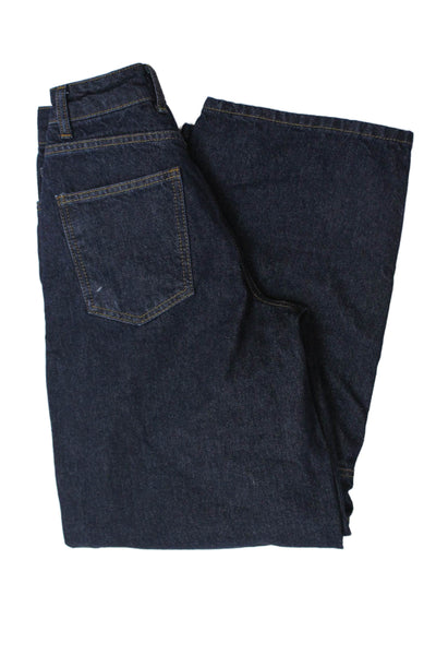 Aligne Women Mom Jeans Dark Blue High Rise Organic Cotton Size 24