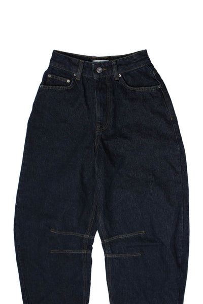 Aligne Women Mom Jeans Dark Blue High Rise Organic Cotton Size 24
