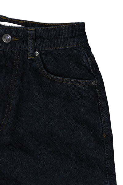 Aligne Women Mom Jeans Dark Blue High Rise Organic Cotton Size 24