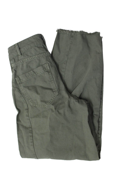 Aligne Women Green High Rise Chinos 100% Organic Cotton Size 24