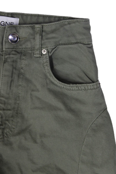 Aligne Women Green High Rise Chinos 100% Organic Cotton Size 24