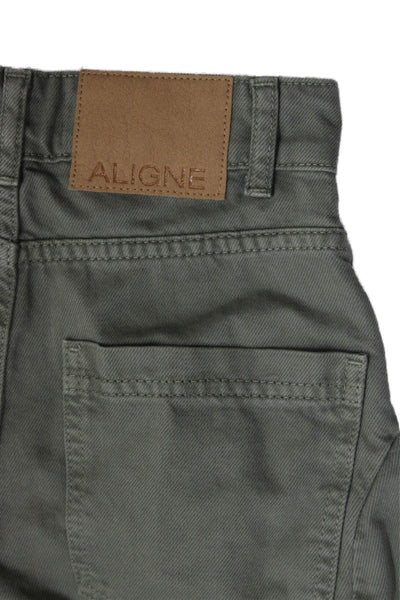 Aligne Women Green High Rise Chinos 100% Organic Cotton Size 24