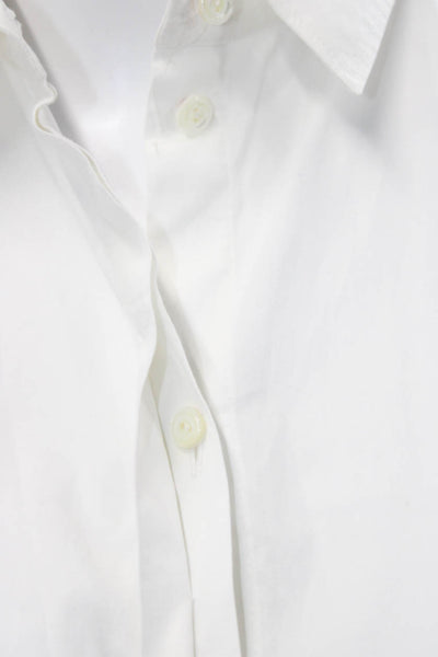 J Crew Women Basic Collared White Button-Up Shirt Long Sleeve Cotton Size 4